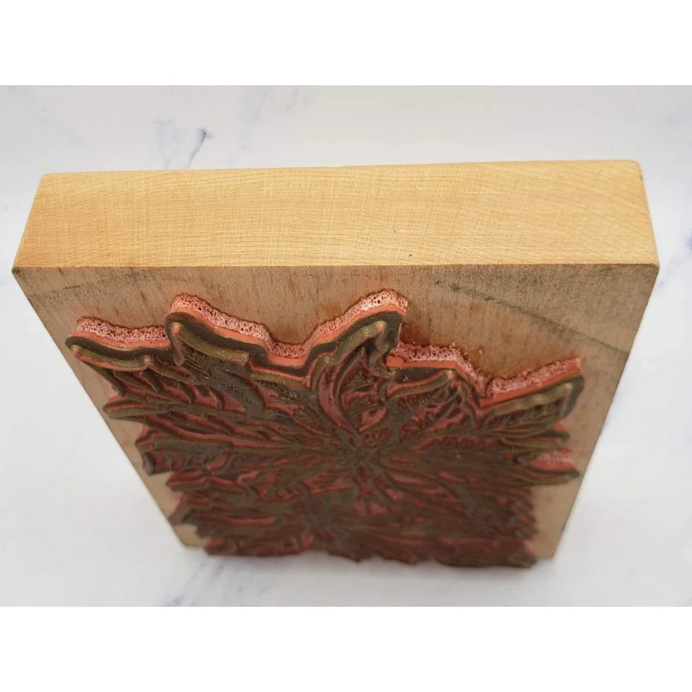 Poinsettia Rubber Stamp Christmas Floral PSX Wood Mounted Rubber Stamp K784